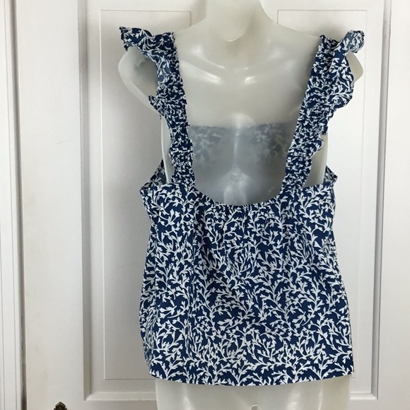 J.Crew smocked ruffle shoulder tank top - Picture 4 of 8